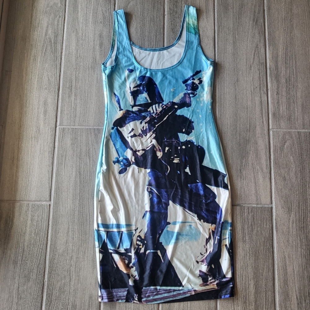 Star Wars Boba Fett stretchy spandex Bodycon dress Sci-fi comicon cosplay costum